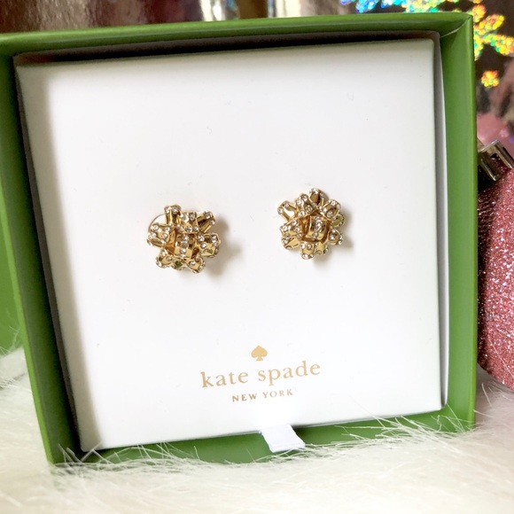 Kate Spade ♠️ NWT Faux Diamond Bow Earrings - Picture 5 of 8